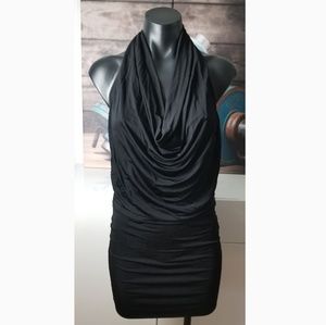 Black Halter Tie Dress